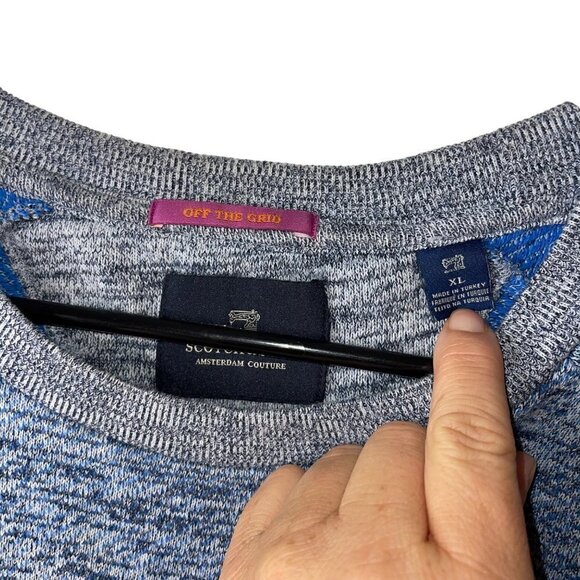 Scotch And Soda Mens Sweatshirt Size XL Blue Cotton Blend Knit Crew Neck - Picture 7 of 9